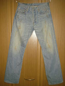 Levis リーバイス 03501 ヒゲ ヴィンテージ加工 USED加工 デニム ジーンズ 薄い色 コーンミルズ W30 501 パンツ ( M L