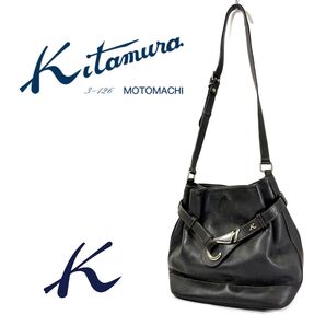 【人気】 Kitamura キタムラ レザー ショルダーバッグ 肩掛け レディース ブラック 高品質 かわいい オシャレ
