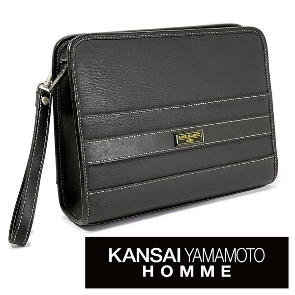 【格安】Kansai Yamamoto HOMME クラッチバック セカンドバッグ ヤマモトカンサイ ブラック メンズ カッコいい