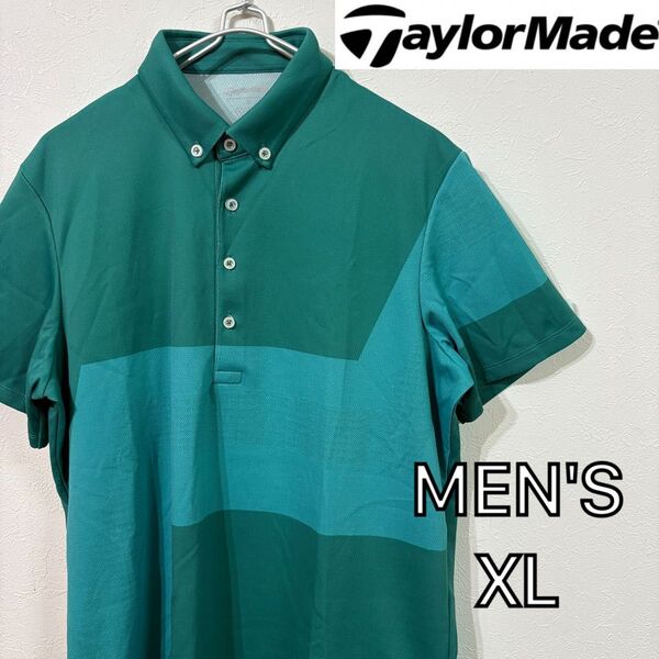 【TAYLORMADE】美品 半袖ボタンダウンシャツ メンズLL ゴルフ