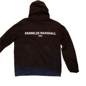 Franklin Marshall パーカー BLACK 紐なし プルオーバー