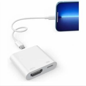 Phone HDMI変換アダプタ 1080PフルHD・給電不要 HDMI変換ケーブル 28cmケーブル付属 純正画質