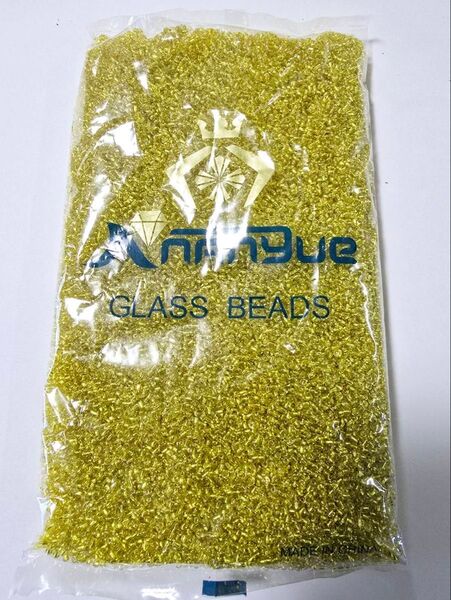 丸小ビーズ 黄色② クリア 透明 約450g ハンドメイド バッグ 材料 手芸