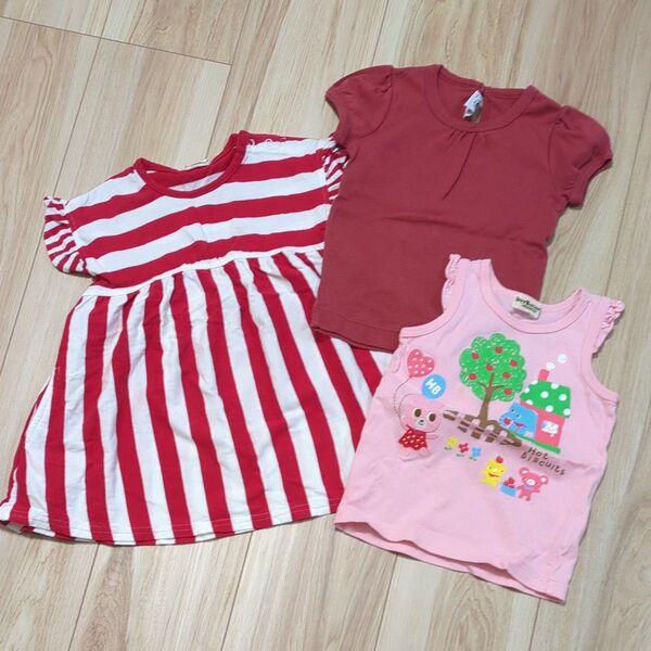子供服 キッズ 女の子 トップス ワンピース 無地 ストライプ プチバトー ムージョンジョン ホットビスケット 80 まとめ