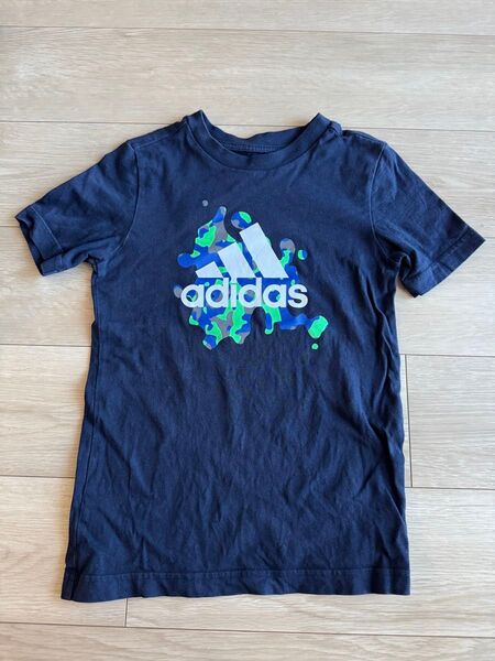adidas キッズ 140 Tシャツ ネイビー