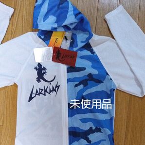 未使用品 ラッシュガード 150㌢ LARKINS ラーキンス UVカット フード付きパーカー