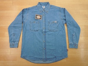 g138★新品★サイズ L★DICKIES ディッキーズ FB460U デニムシャツ★ワークシャツ ボンマックス★カラー7 ブルー★即決★ 