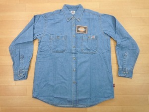 g165★新品★サイズ L★DICKIES ディッキーズ FB460U デニムシャツ★ワークシャツ ボンマックス★カラー7 ブルー★即決★ 