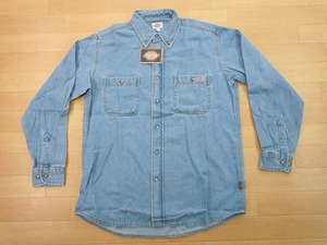 g204★新品★サイズ L★DICKIES ディッキーズ FB460U デニムシャツ★ワークシャツ ボンマックス★カラー7 ブルー★即決★