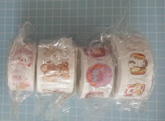 動物シール テディベアシール 猫ちゃんシール ギフトシール ごほうびシール ご褒美シール 4ロール