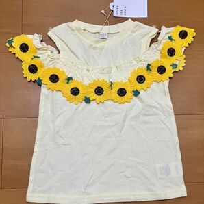 新品未使用 アプレレクール ひまわり Tシャツ 110cm