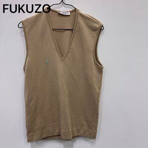 FUKUZOU フクゾー ベスト ノースリーブ Yネック ベージュ 38/86