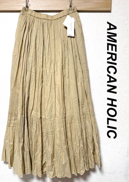 新品 アメリカンホリック 丈違いクリンクルフラウンスカート M