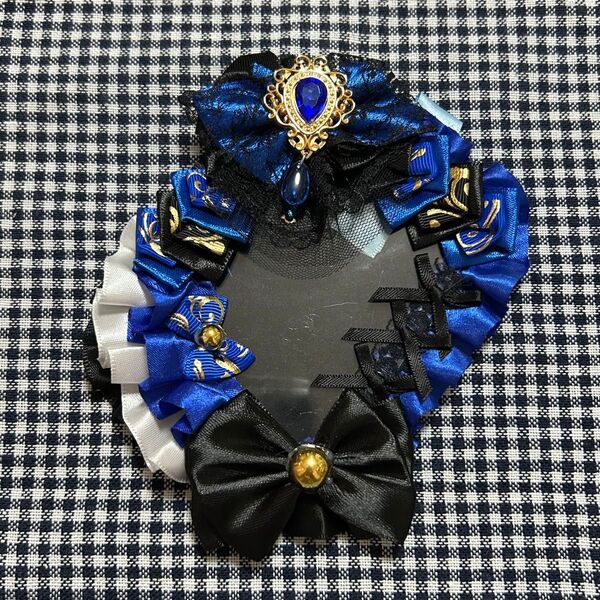 硬質ケースデコ レースデコ 青 黒 B8