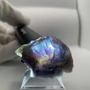 348#13g トリカラーファントムフローライト 【内モンゴル 銀都】鉱物標本 蛍石 パワーストーン 天然石 完璧 キューブ
