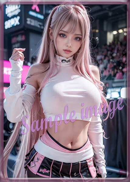 送料ラミネート無料◇M◇レースクイーン美女◇高画質◇A4◇イラストアートポスター◇10712◇グラビアアイドル写真◇美脚◇実写
