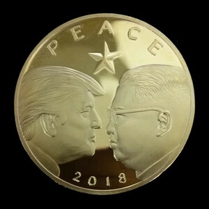 アメリカ　北朝鮮　会談記念コイン　
