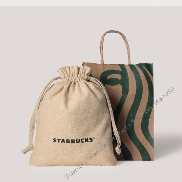 スターバックス アソートセットが入っていた大きめ 巾着袋 1枚 Starbucks ポーチ