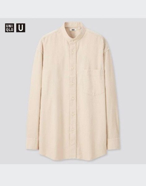 ユニクロ 美品 コーデュロイワイドフィットスタンドカラーシャツ