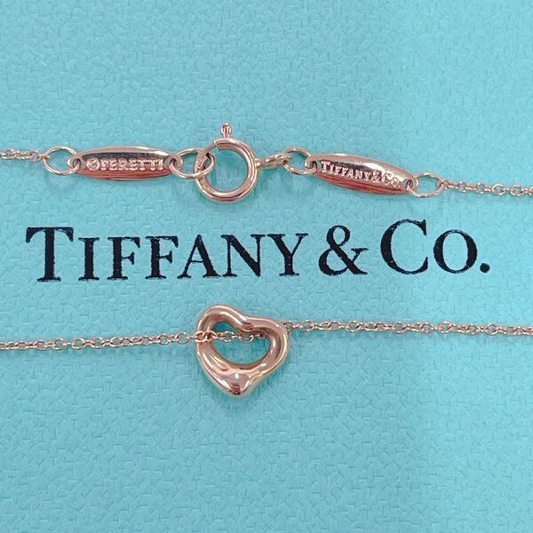 TIFFANY&Co. オープンハート ネックレス ローズゴールド ピンクゴールド K18 トップ径7㎜ 1.5g