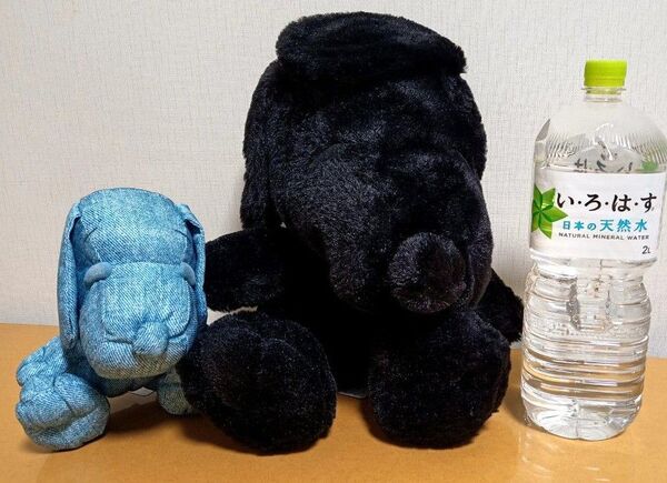 スヌーピー ぬいぐるみ 黒 デニム