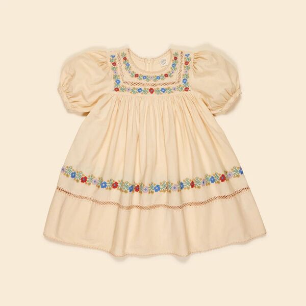 Apolina Patsy Dress 7-9y ワンピース ドレス アポリナ 刺繍 8y 7y 半袖 120 130 milk