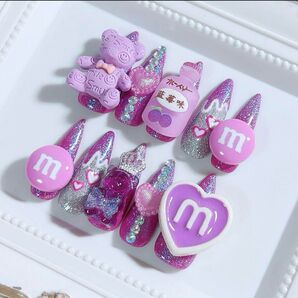 No.195 派手ネイル ギャルネイル ゴテゴテ 鬼ロングネイル お菓子ネイル
