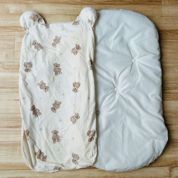 PUPPAPUPO くま柄の耳付きベビー寝具