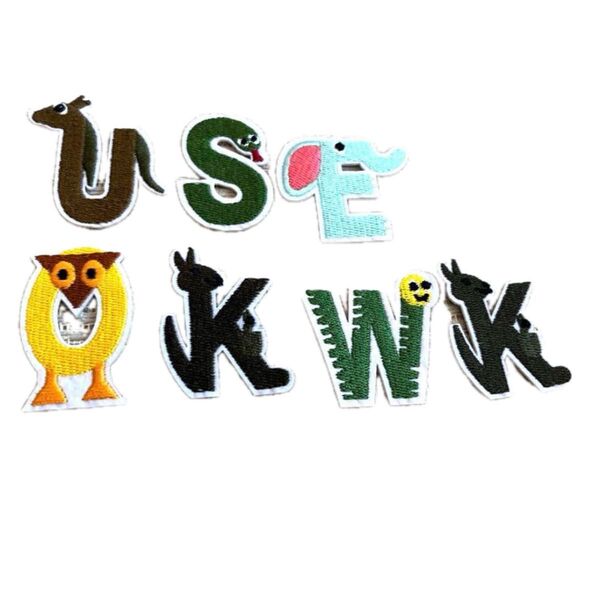 【新品未使用】アルファベットアニマル ワッペン USEOW K 動物 全7枚