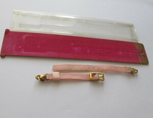 A7 antique clock band pink color ribbon C type unused 