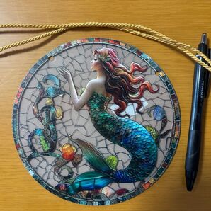 人魚 飾り ステンドグラス風 サンキャッチャー