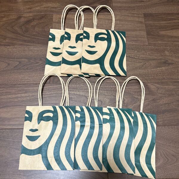 スターバックス ミニ 紙袋 7枚 ショッパー 紙袋 ショップ袋 ロゴ ラッピング リメイク スタバ