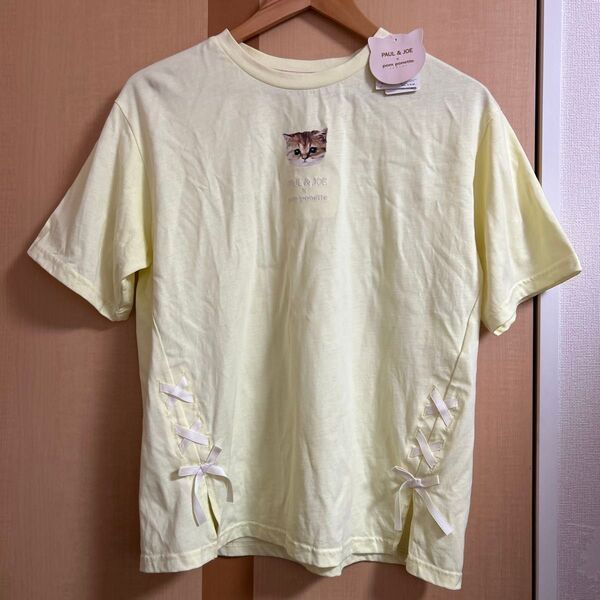 pom ponette junior【PAUL&JOEコラボ】 ◎猫ちゃん◎ ヌネットレースアップTシャツ ◎未使用◎大人でも◎
