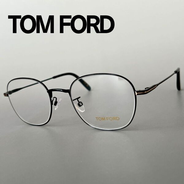 トムフォード メガネ TOM FORD オーバル 新品 ブラック ゴールド 黒 金 高品質 イタリア製 眼鏡 メタル メガネフレーム 軽量 シンプル