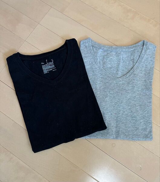 無印 半袖Tシャツ Vネック 2枚セット M