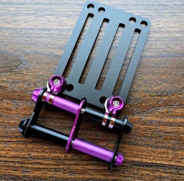 黒×紫 ベルトループ付き2連チェーンニックス風 腰道具 腰袋 工具差し