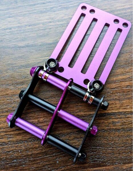 紫×黒 ベルトループ付き3連チェーン ニックス風 腰道具 腰袋 工具差し