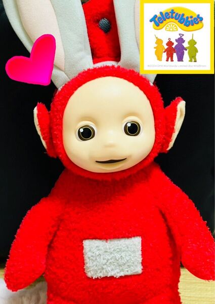 新品未使用品 テレタビーズ ポー ぬいぐるみ うさ耳 赤