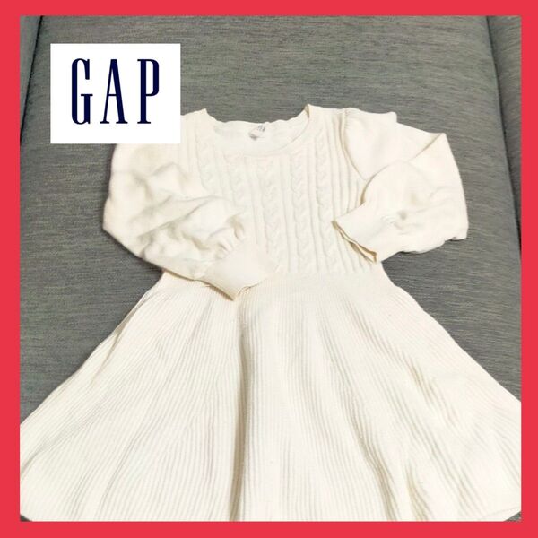 GAP キッズ ニットワンピース 110cm オフホワイト