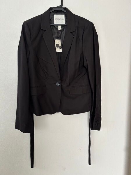 お値下げしました FOREVER21 ジャケット 黒 リボン 未使用 Lサイズ