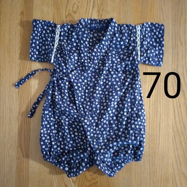 ベビー服 ロンパース 70 小花柄 甚平