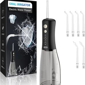 口腔洗浄器 4種類の水流モード 替えノズル6本 IPX7防水