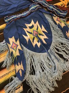 USA Vintage INDIAN Native American n/ Indian hand made old clothes *POWWOWpau wow . type festival costume glass Dan sa- boy for lakota Navajo 