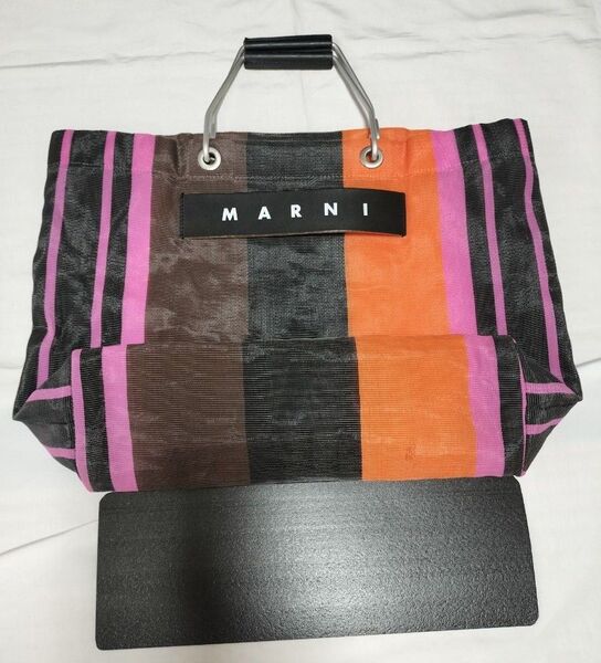 MARNI ストライプ トートバッグ マルチピンク