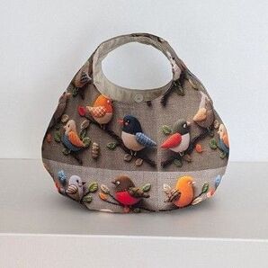 鳥 インコ 小鳥 丸底 ころりんバック 丸いバック 軽いバック ハンドメイド