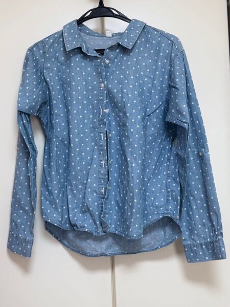 ユニクロ UNIQLO 水玉デニムシャツ