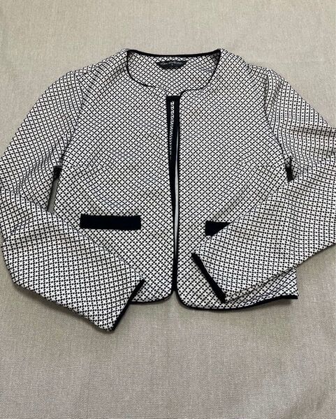 Miss Selfridge ジャケット ホワイト ブラック ノーカラージャケット ミスセルフリッジ サイズ6