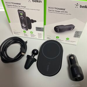Belkin(ベルキン) 車用MagSafe充電器、カーチャージャー 2つセット