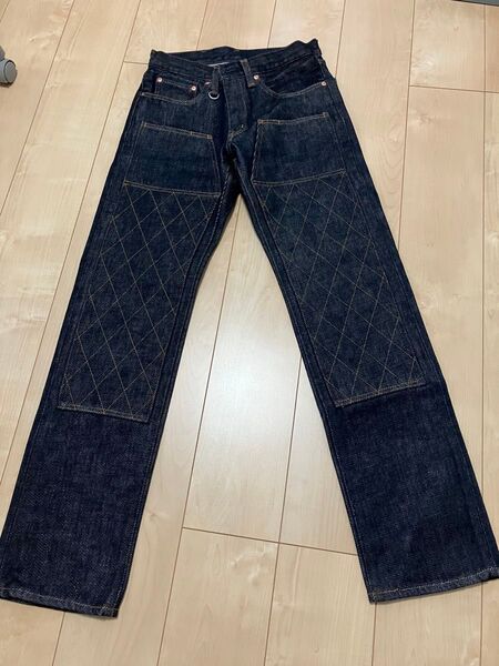 児島ジーンズ RNB-1221wk 21oz ヘビーオンス ダブルニー ストレートジーンズ 31 ウエスト 79.5cm