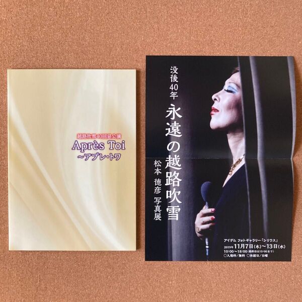 越路吹雪 40回忌 公演 Apres Toi アプレ トワ パンフレット チラシ 本 ミュージカル 舞台 演劇 コンサート